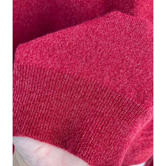 Neiman Marcus Cloud Cashmere Mens Pullover Long Sleeve V Neck Sweater Red Sz L - Picture 4 of 11
